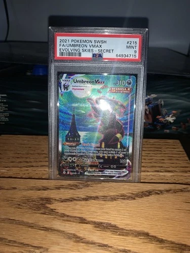 Pokémon Umbreon VMAX Alternate Art Secret Rare Holo SWSH07 Evolving Skies PSA 9