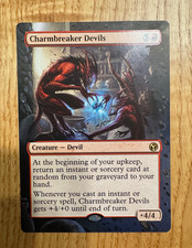 MTG Magic Altered Hand Painted Original Art Card -- Charmbreaker Devils