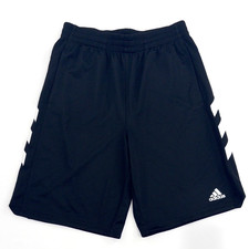 Adidas Boy s Large 14/16 Black White 3 Stripe Athletic Gym Basketball Shorts