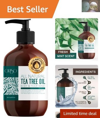 Refreshing Mint Scent Tea Tree Oil Body Wash 16oz   Daily Hygiene Essential
