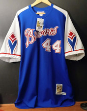 100% USA RARE Authentic Hank Aaron 1974 Braves Mitchell & Ness Jersey Sz 56