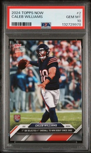 Caleb Williams 2024 Topps Now #2 Rookie PSA 10 Gem Mint Chicago Bears RC