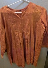 Orangr cotton kurti for women Large To Xl With Sparkle In Front And Back
