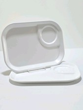 2 Vtg White Rubbermaid Melamine Plastic Kids Lunch Cafeteria Plates Snack Tray
