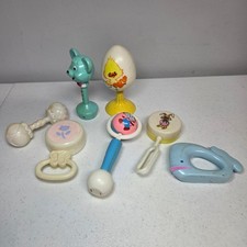 Vintage Baby Rattle Toy Lot Stahlwood The Fir...