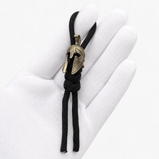 Spartan Helmet Lanyard Bead w/ Paracord Brass Color EDC Knife Lanyard Charm