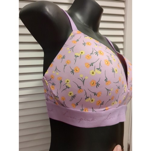 Reggiseno push up senza fili ROSA VS Wear Everywhere fiori lavanda donna taglia 34DD - Foto 4 di 8
