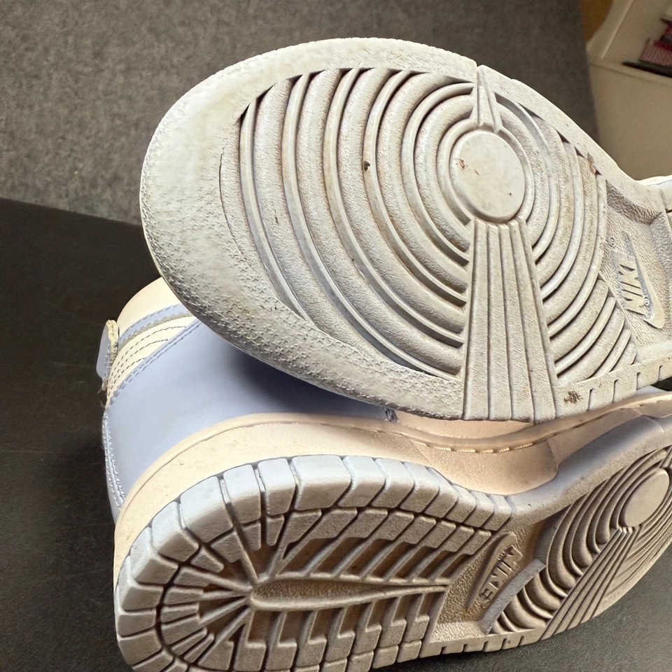 Nike Dunk Zapatillas Altas Blancas y Azules Zapatos de Cuero Atléticos para Mujer 6.5 Foto 4 de 4