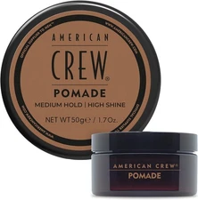 (Free Duty Tax) American Crew Men's Hair Pomade, Like Styling Gel with Mediu
