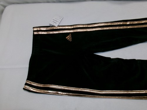 H841 ADIDAS Girls 2-pc. Velour Pants & Sweatshirt Set Black Girls Size 6 - Picture 8 of 11