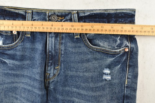Denizen By Levis Jeans 283 Slim Fit Dark Wash Stretch Distressed Denim Men 32x30 - Picture 15 of 24