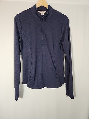 Tommy Bahama Golf 1/4 Zip Long Sleeve Performance Top Quick Dry Blue Women M