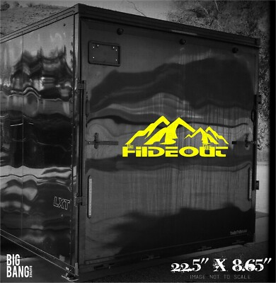 #ad HIDEOUT RV Toy Hauler Banner Vinyl Decal Sticker 5th Wheel Camper Travel Trailer $38.02