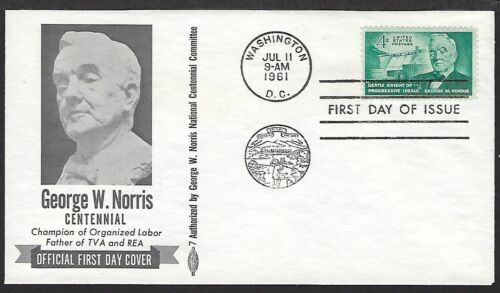 1184 Authorized by the G.W. Norris Nat. Cent. Committee Cachet FDC - G.W. Norris - Picture 1 of 1
