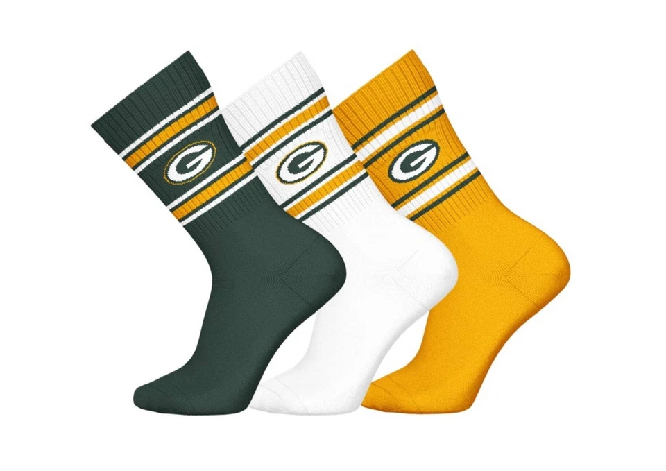 BAREFOOT Green Bay Packers Crew Socks [3 Pack]
