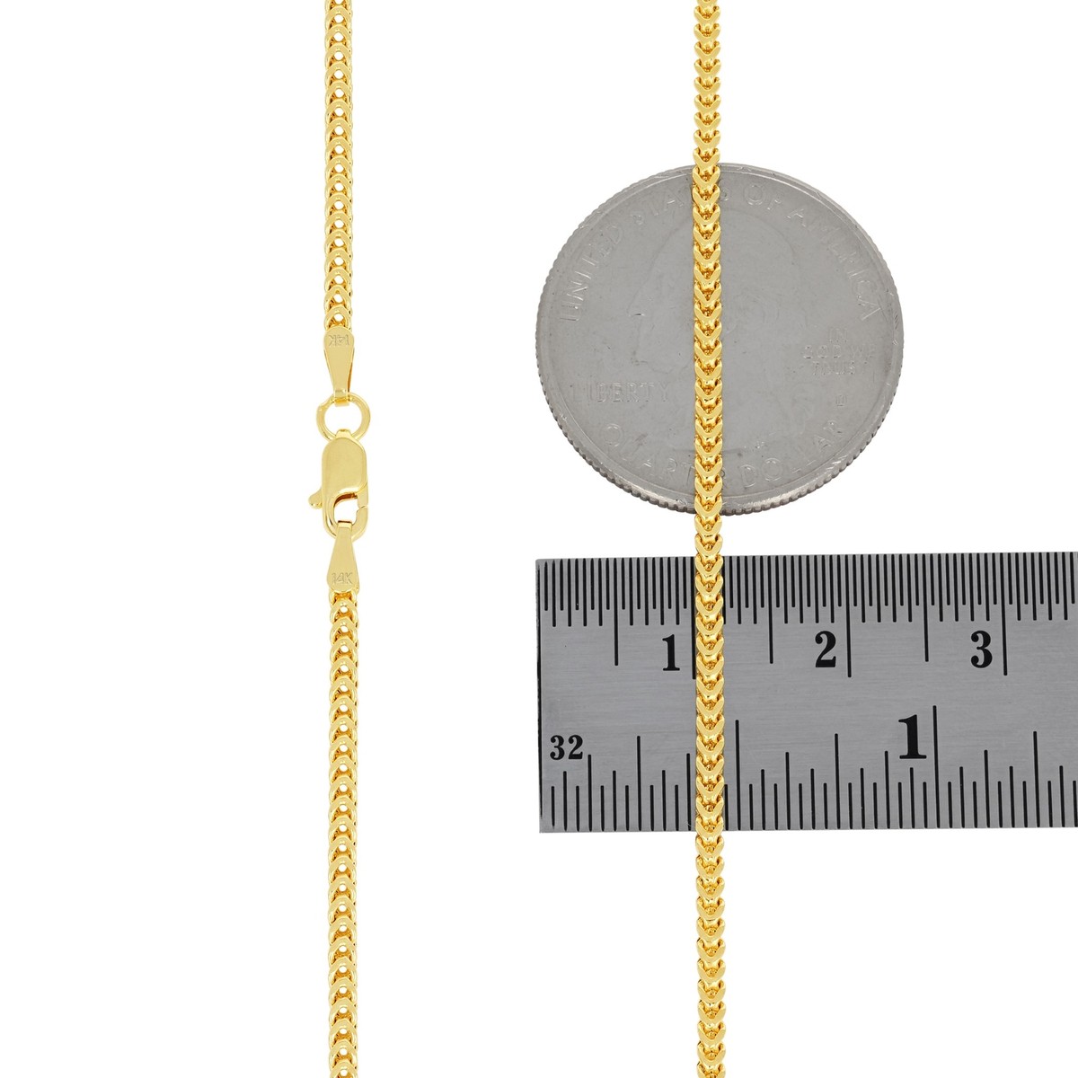 ★COURONNE★ Le Temp l Bracelet_RCEAX25145GDX 14K Gold Palm Franco Chain Bracelet, Wheat Foxtail Curb