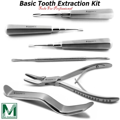 Dental Surgery Instrument Set   Coupland Elevators 2/3/4mm, Molt 9, Bone Rongeur