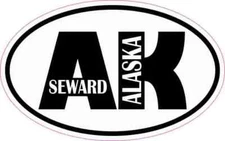 StickerTalk Oval AK Seward Alaska Sticker, 4 inches x 2.5 inches