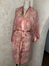 Robe Sophia By Delicates Sz L Peach Orange  Cream Polyester Floral Spring