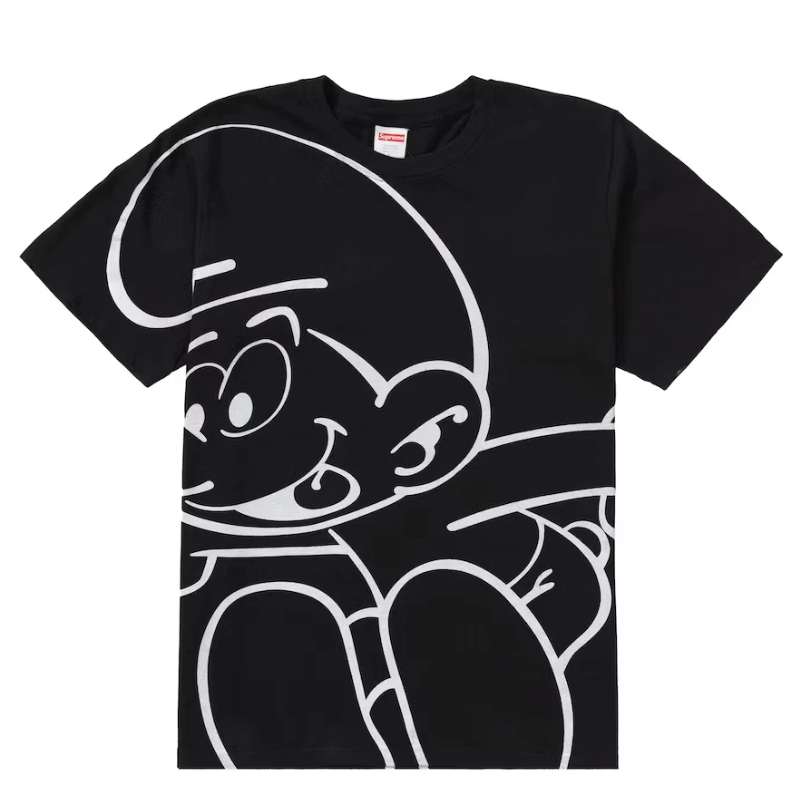 Tee shirt noir Supreme Schtroumpfs (FW20T44) taille Large