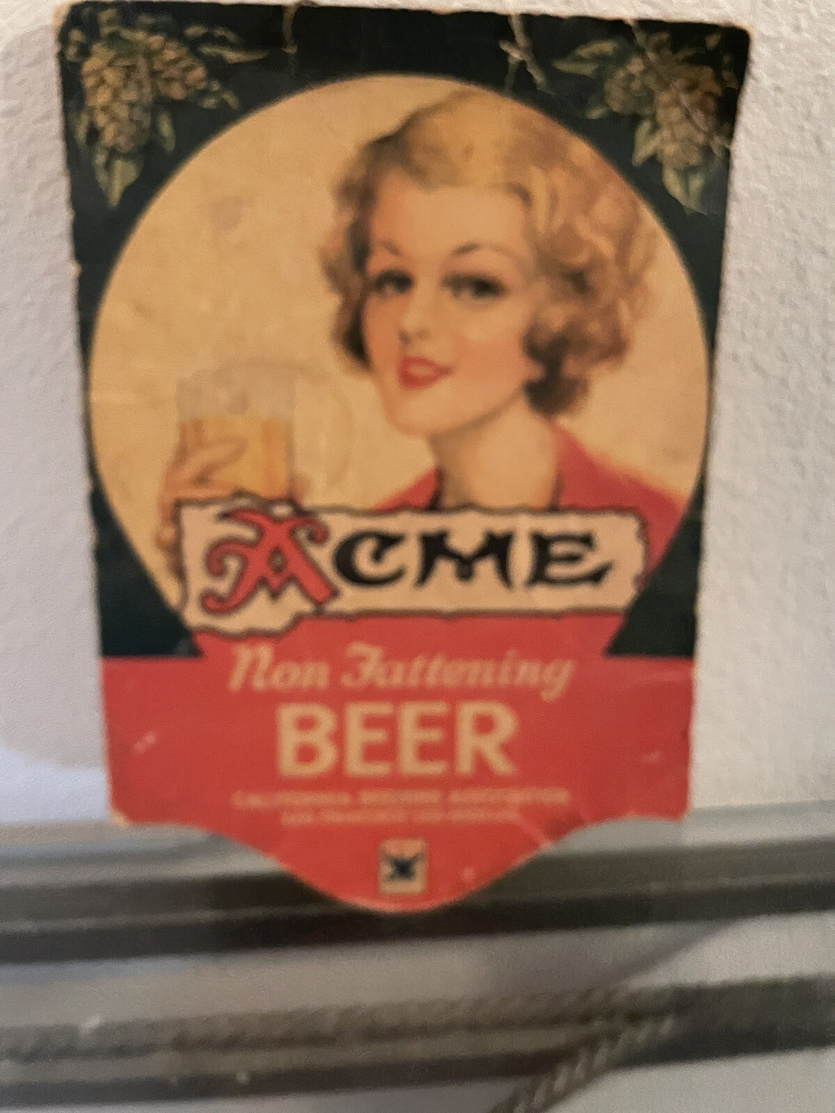 Acme Beer Die Cut Sign National Recovery Act Logo eBay