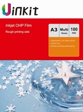 OHP Film Inkjet  A3 Overhead Projector Clear Film 420x297 For Inkjet Only Uinkit