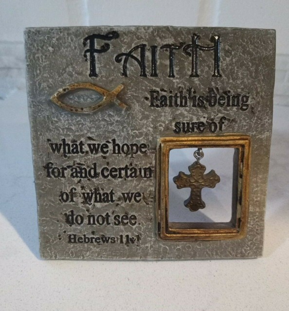 Religious Tabletop Plaque w/ Dangling cross *inspirational ...