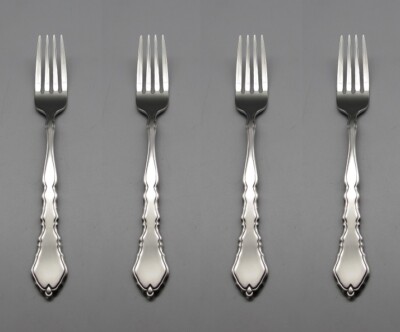 Oneida Community Stainless Flatware SATINIQUE Dinner Forks - Set of Four New