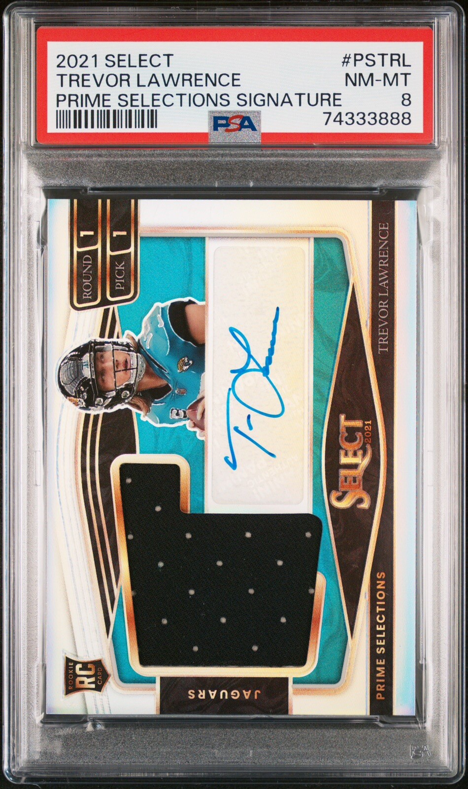 Trevor Lawrence Panini Select Prime Selections Signatures #PSTLR Gold Jersey Number Prizm