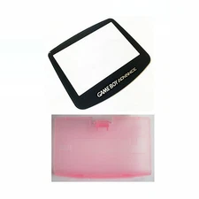 New PINK Game Boy Advance Battery Cover + GLASS Screen Lens GBA Replacement