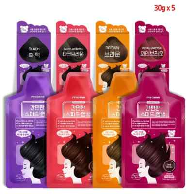 Pyeonan 5min Speed Hair Dye Hair Color (Shampoo Type) 1Pack(5Pcs)