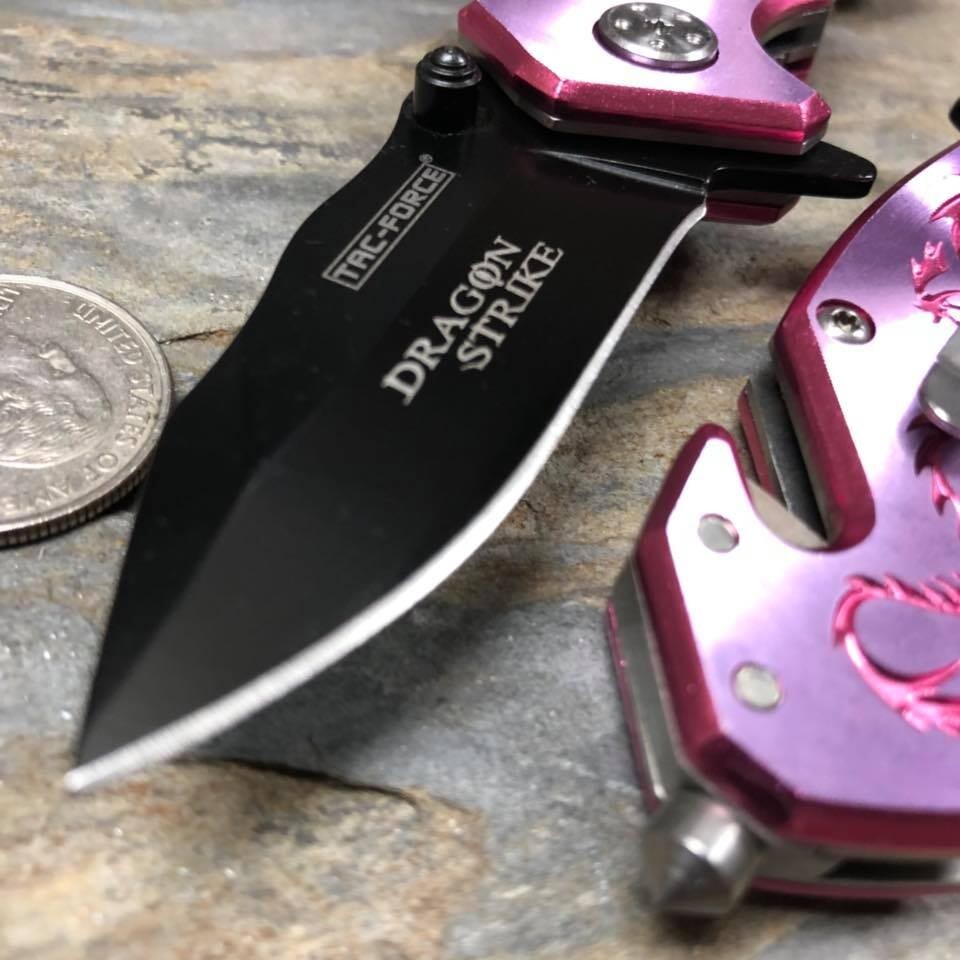5.75" TAC-FORCE PINK Fantasy Dragon Outdoor Tactical Small Pocket Knife