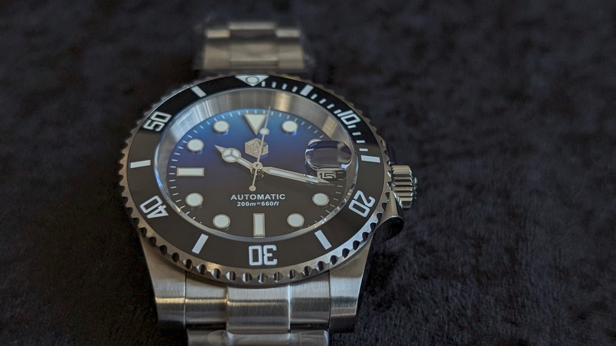 San Martin SN017-G V3 40.5mm Automatic Diver Watch NH35 Blue Black