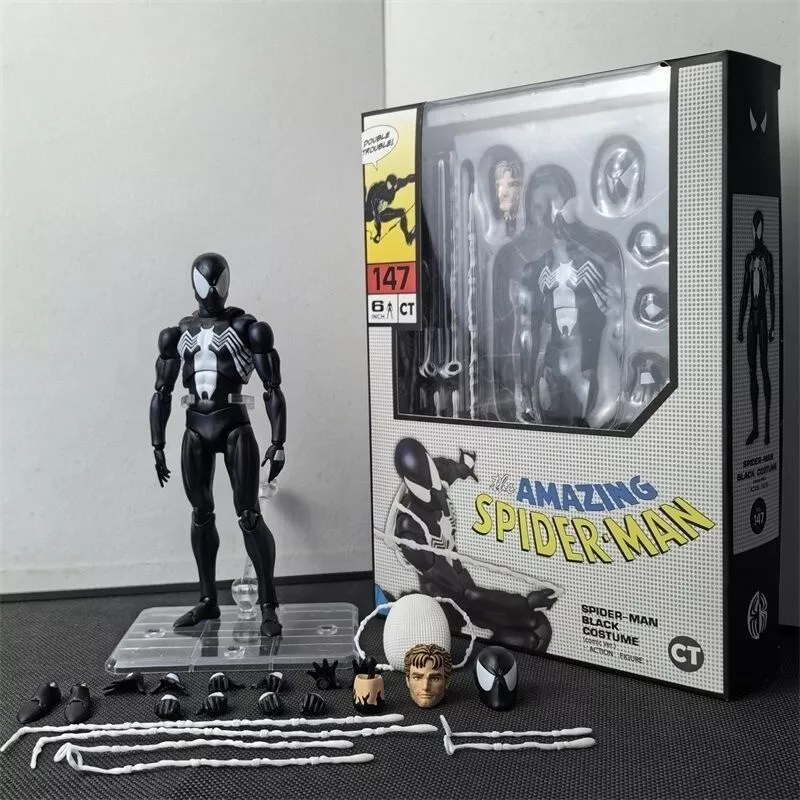 In Stock！ MAFEX No.147 Spider-Man Black Costume COMIC Ver. Action 