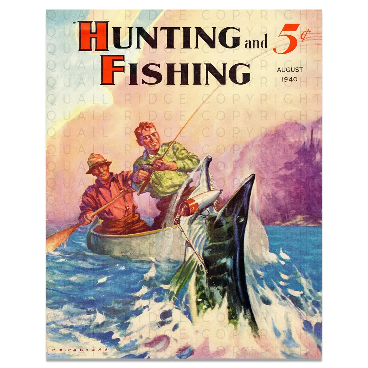 Vintage Muskie Fishing Lures Magazine Poster Art Print Hunting