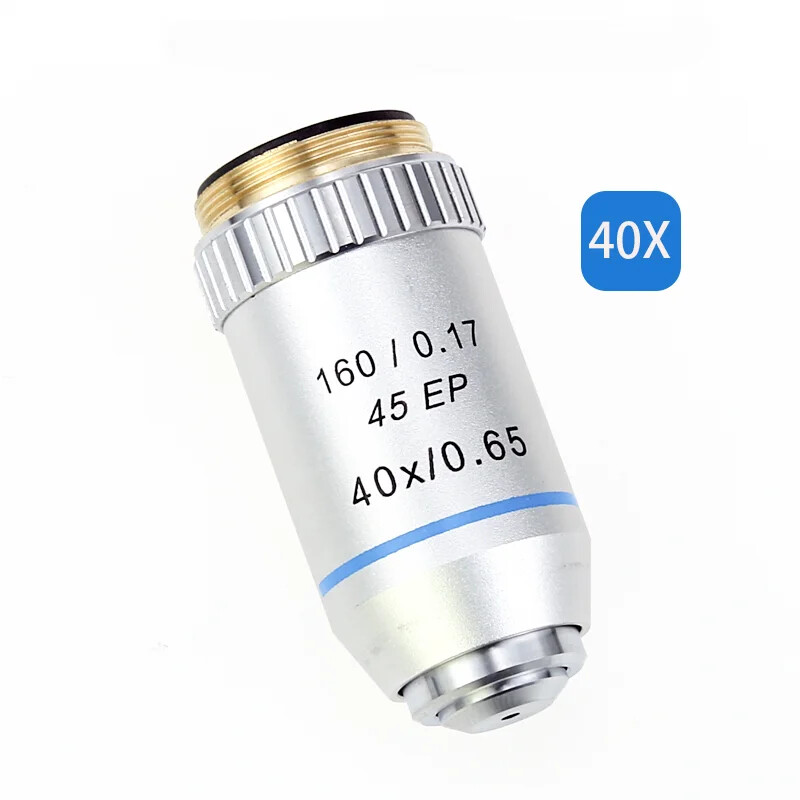 4X 10X 40X 100X Biological Microscope Semi Plan Achromatic Objective ...