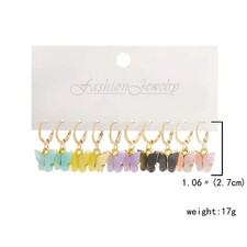 Fashion Colorful Acrylic Butterfly Dangle Earrings Women Jewelry Girl Gifts Resi