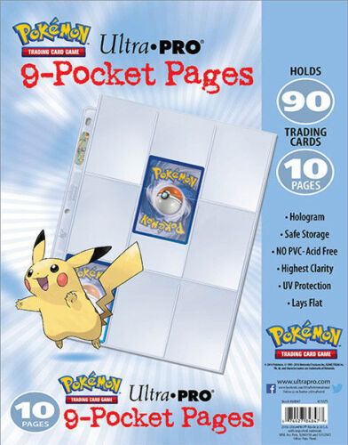 20x ULTRA PRO Embossed Pikachu 9 Pocket Pages Sleeves Pokemon TCG Card Storage - Picture 1 of 3