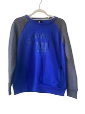 NY Giants Youth Kids NFL Team Apparel Pullover Sz Large 14/16 Gray Blue Pockets