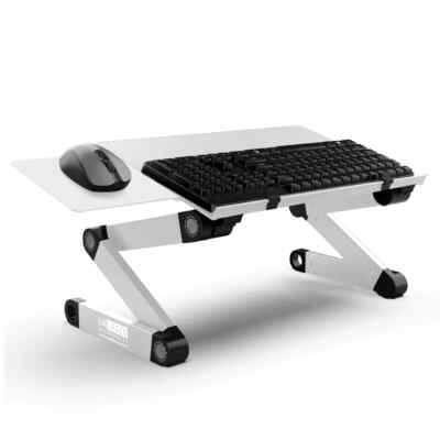 WorkEZ Best XL Adjustable Laptop Stand & Lap Desk - White - Ergonomic Design