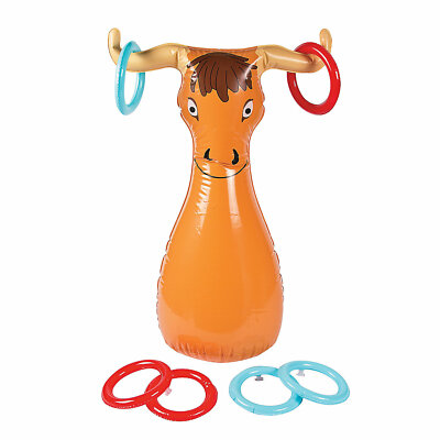 Inflatable Lasso The Steer Ring Toss Game - Toys - 7 Pieces