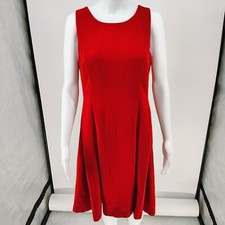 NWT Ann Taylor LOFT Red Pleated Sleeveless Cocktail Party Dress (Size 10)