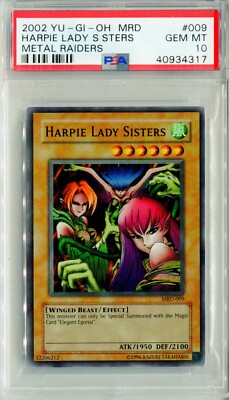 YUGIOH Harpie Lady Sisters PSA 10 GEM MINT • 2002 Metal Raiders