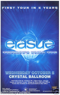 ERASURE ''TOMORROW'S WORLD TOUR'' 2011 PORTLAND CONCERT POSTER - New Wave Music