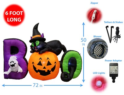 Halloween Gartenflagge 'Boo' – Doppelseitig, 30,5x45,7 Cm, Mit Kürbis, Geist & Katze, Wetterfest