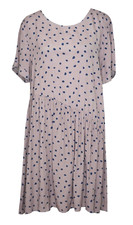 Anthropologie BY TOGETHER M Dress Muted Purple Blue Spotted Asymmetric Swing