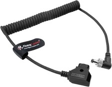 Dtap to Locking DC Right Angle Coiled Power Cable for Atomos Ninja V D-tap Cable