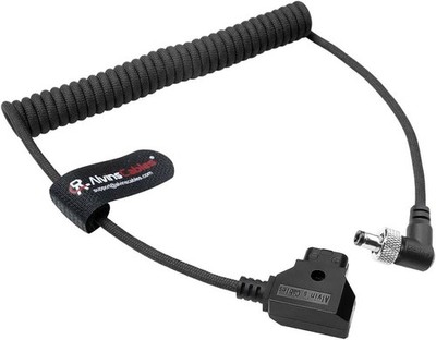 Dtap to Locking DC Right Angle Coiled Power Cable for Atomos Ninja V Hollyland