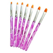 UV Gel Nail Brush Set 7PCS Acrylic Nail Tips Builder Brush Pen Drawing Tool Kit