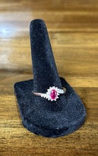 Sterling Silver Ring 925 Pink Sapphire Gemstone Oval Cut Half Carat Women s 9.5